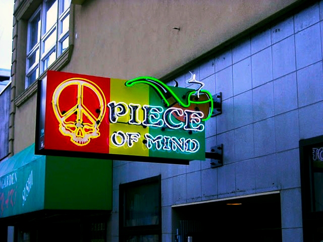 Interior Neon Sign Mounted On Sign Cabinet