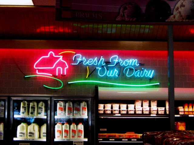 Interior Neon Sign Mounted On Wall