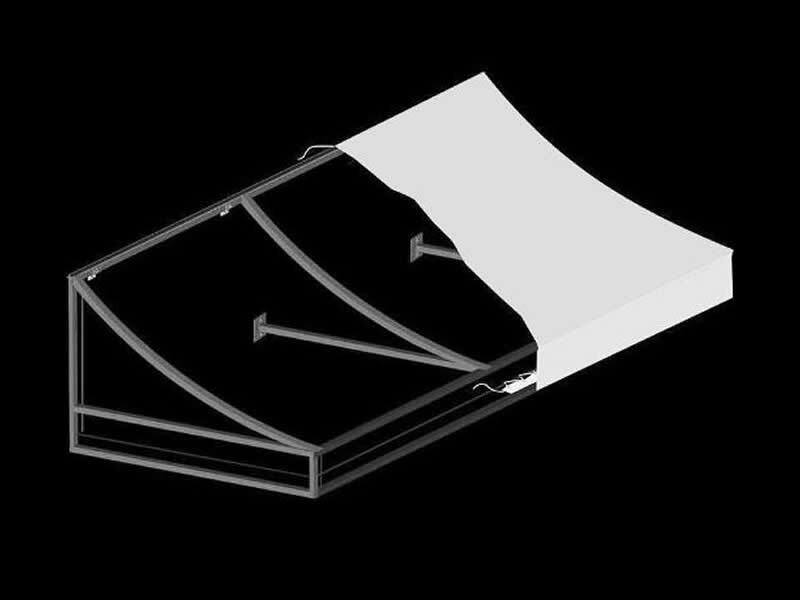 Concave Awning with Open Ends and Truss