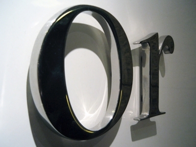 Polished fabricated stainless steel letters