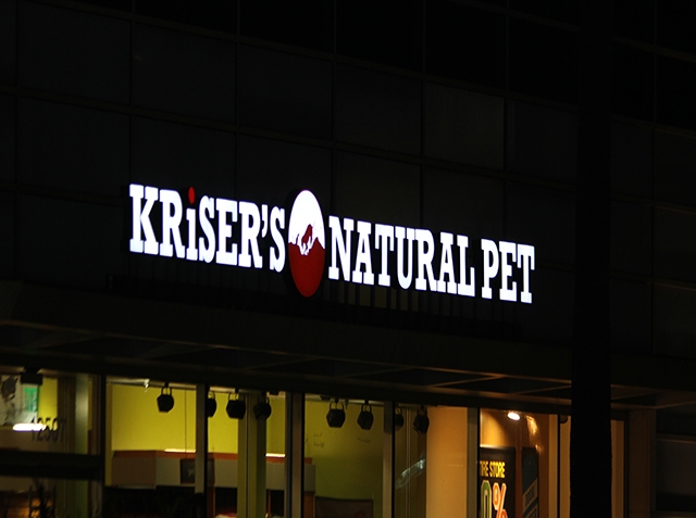 Front-lit channel letters on wall